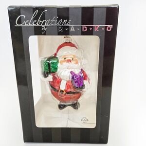 **Adorable** NEW 2009 CHRISTOPHER RADKO Celebrations‎ SANTA with Gifts w/Box